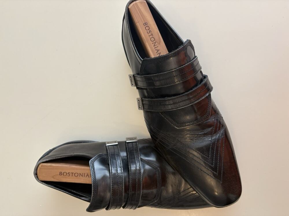 $989.00!! VERSACE MEN BLK CLASSY DRIVER SHOE UK SIZE 40.5 US 7.5 ORIGINAL OWNER